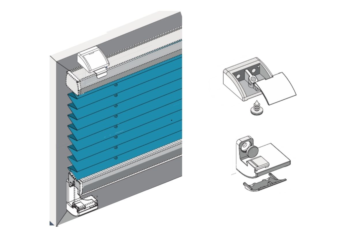 ELEVA PVC-kiinnikepari asennusjalalla vasen ja oikea 1064