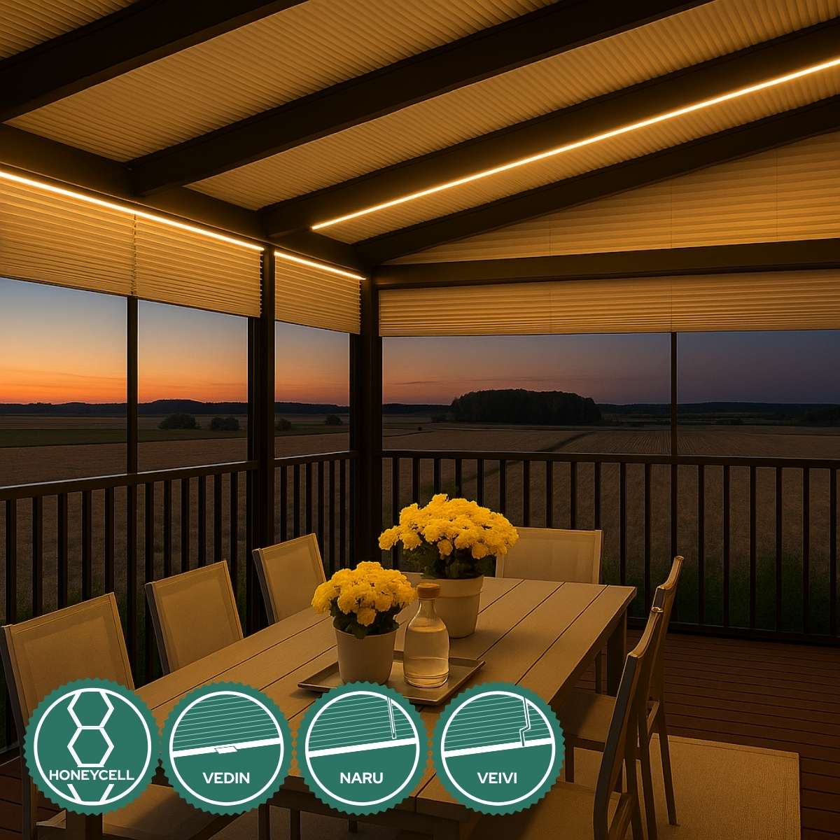 Kattokaihdin ELEVA SKY hunajakenno