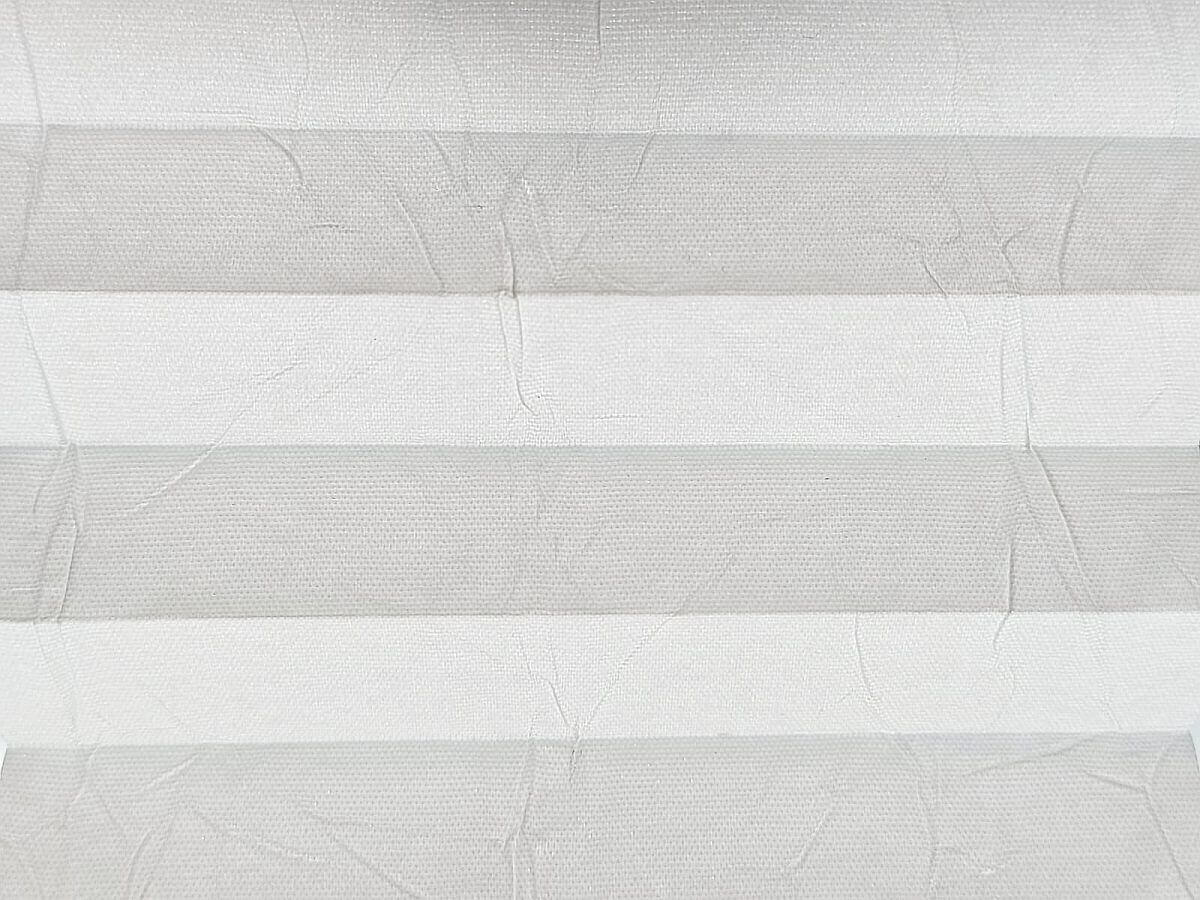 valkoinen rypytetty helmiäispinnoitteella peittävä kangasväri vekkikaihdin ulkokäyttöön